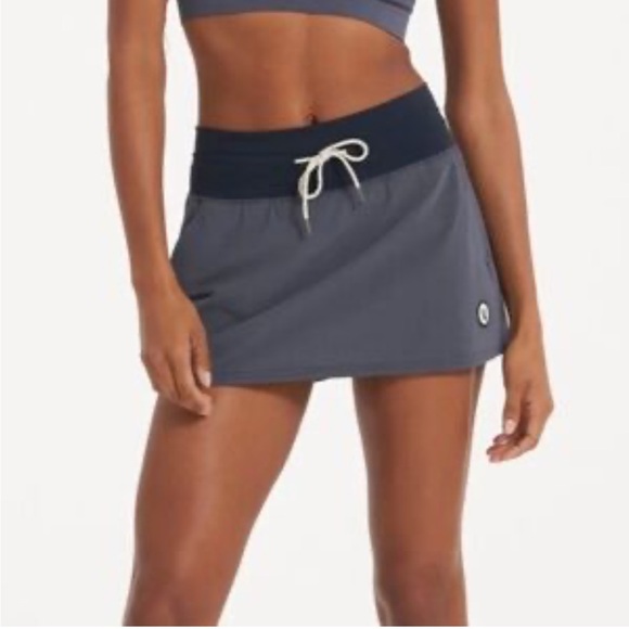 Vuori Pants - Vuori Seabreeze Skirt Grey Blue Skort Tennis Activewear Drawstring Size Large